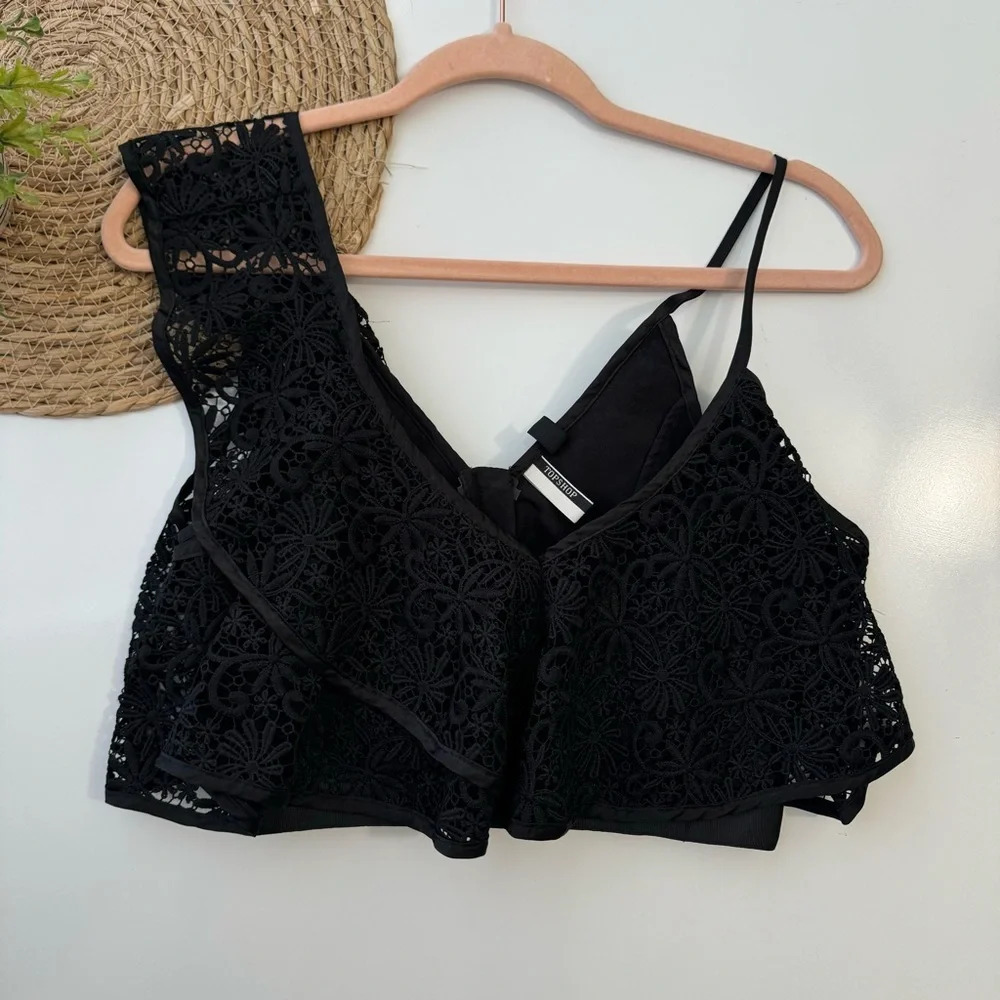 Topshop Women Embroidered Tops, Black Size‎ 4 - Picture 4 of 10